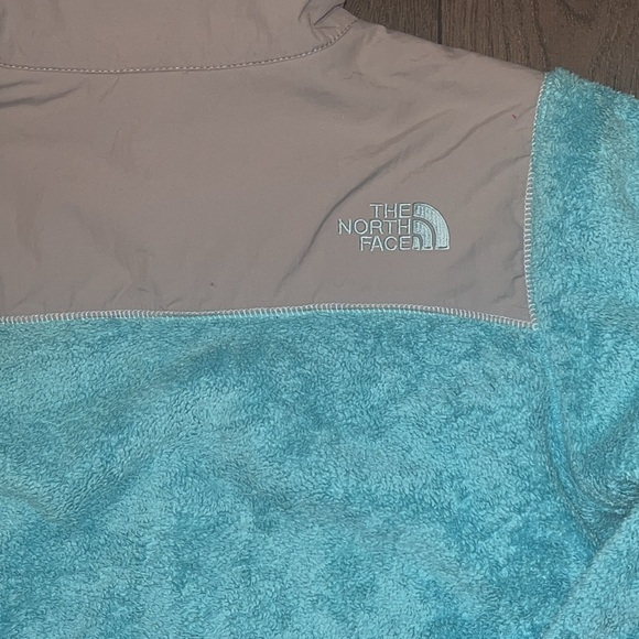 The North Face Girls Denali Zip Up Fleece Turquoise/Grey Jacket Size Large 14/16 - Picture 10 of 11